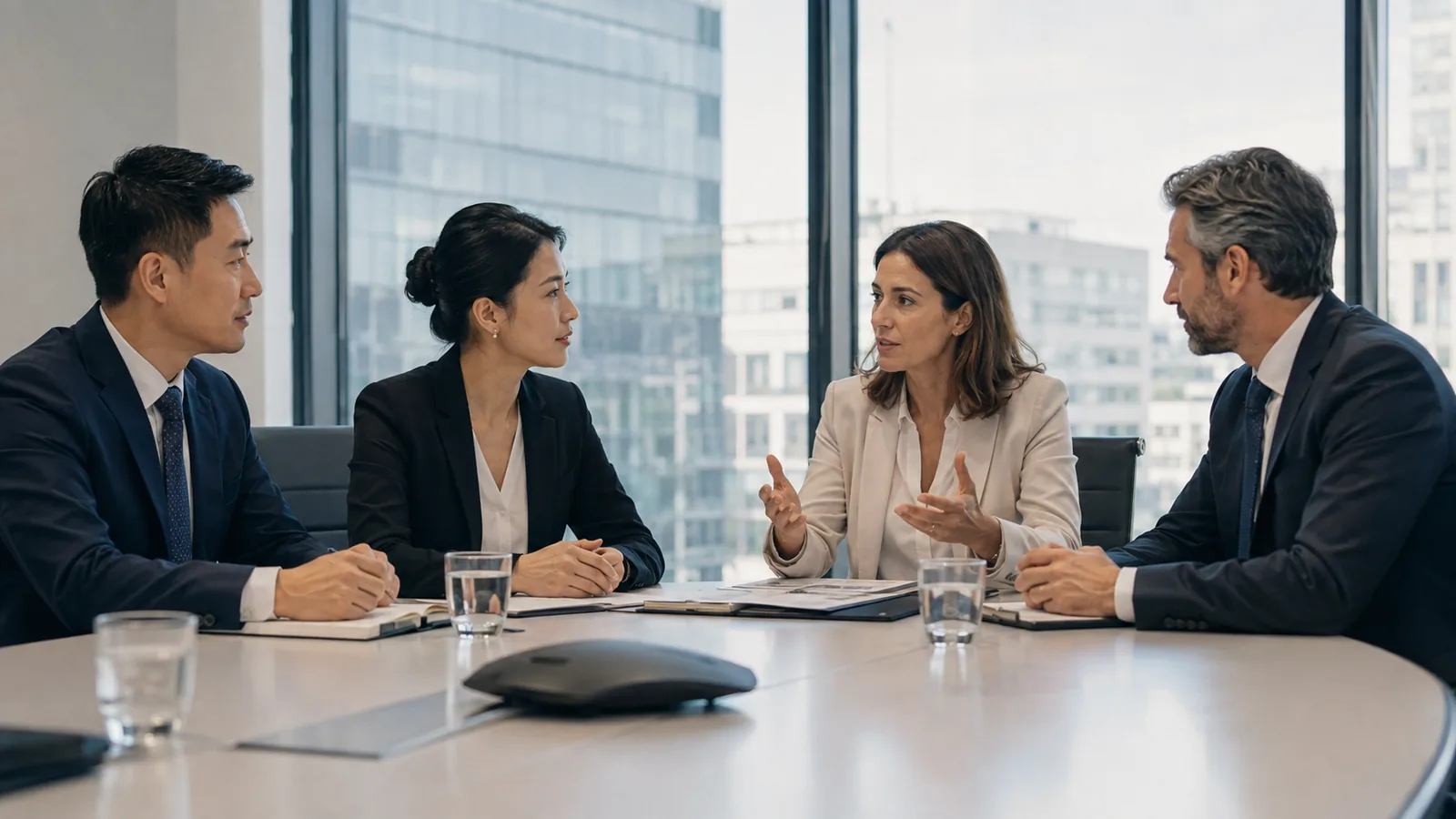 Interpretación consecutiva en reunión empresarial